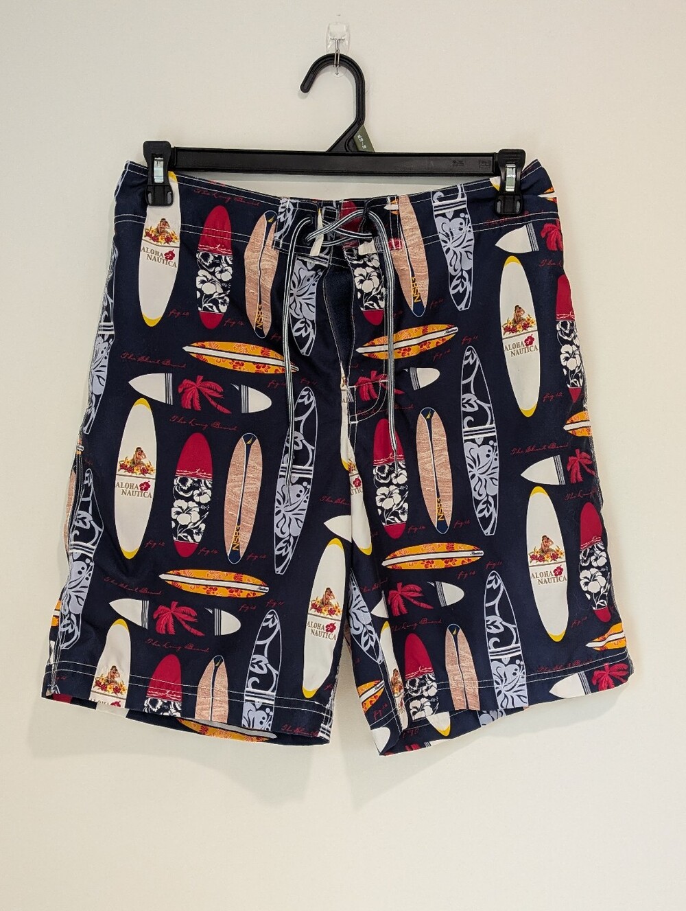 Nautica Men's Aloha Swim Board Shorts Size 30W Vacation Beach Pool Surf Coastal